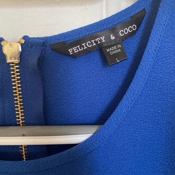 Nordstrom Royal Blue Mini Dress with Gold Zipper Detail - Picture 2 of 2